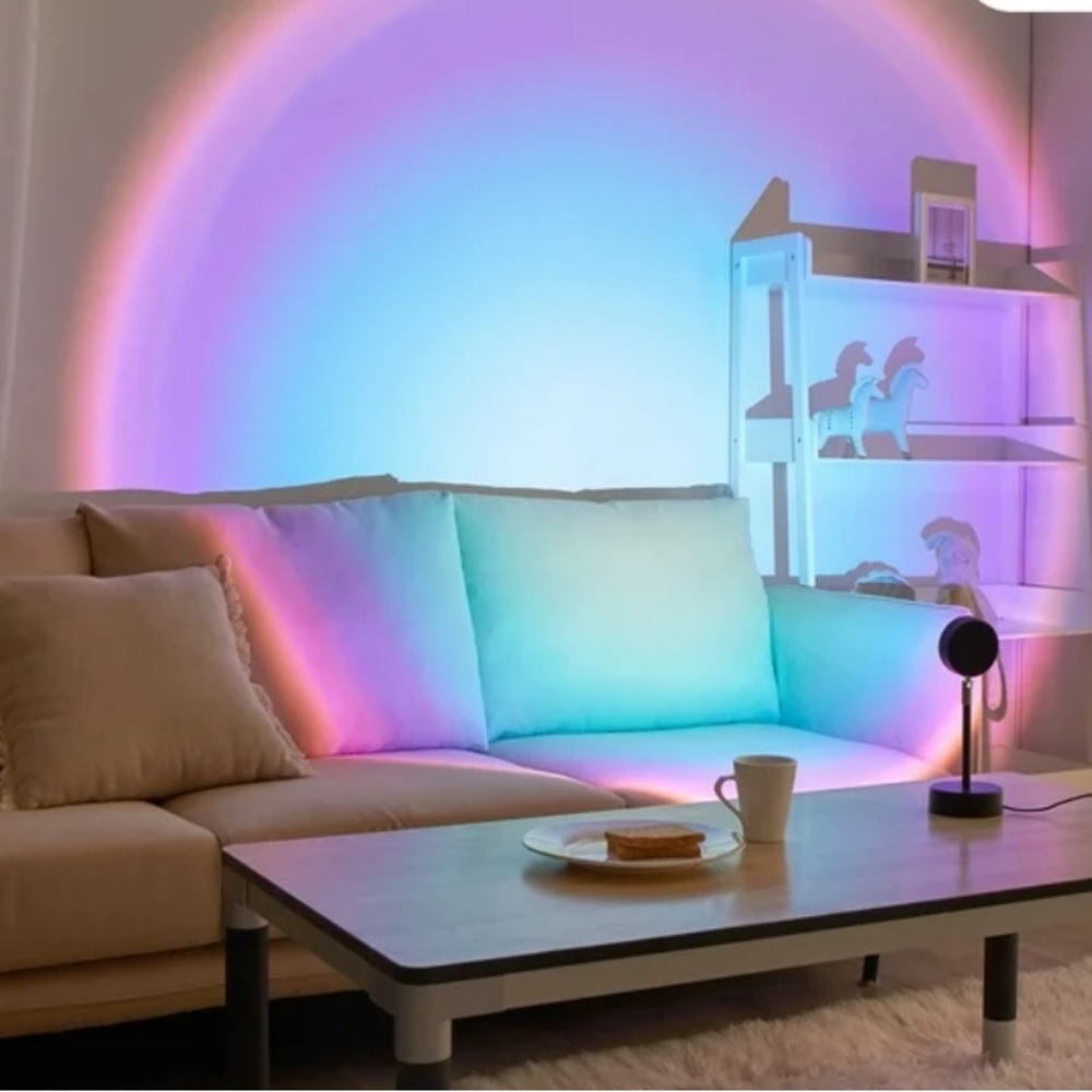 Sunset lamp home projector rainbow light 180 degree LED nightlight USB charging